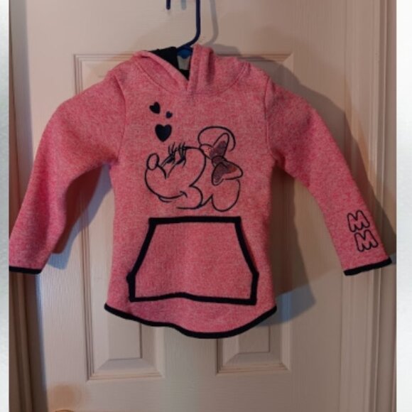 Disney Jr size 5 kids pink Minnie Mouse pullover hoodie - Picture 1 of 5